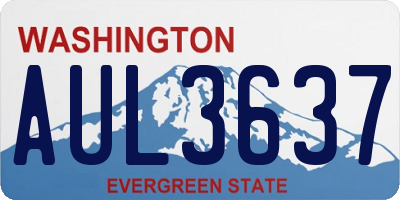 WA license plate AUL3637