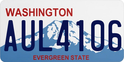 WA license plate AUL4106