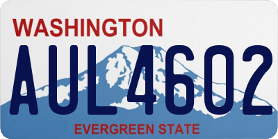 WA license plate AUL4602