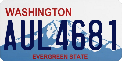 WA license plate AUL4681