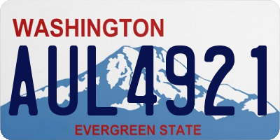 WA license plate AUL4921