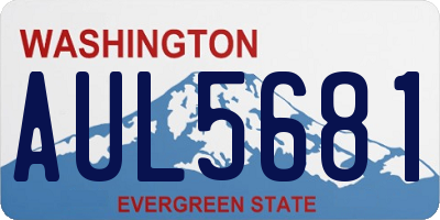 WA license plate AUL5681