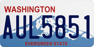 WA license plate AUL5851