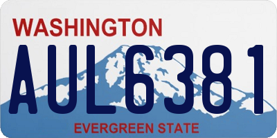 WA license plate AUL6381