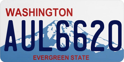 WA license plate AUL6620