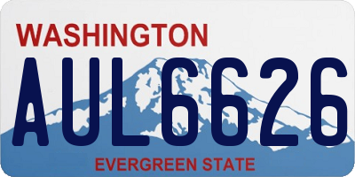 WA license plate AUL6626