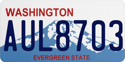 WA license plate AUL8703