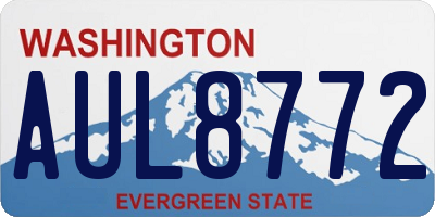 WA license plate AUL8772