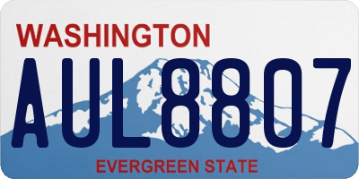 WA license plate AUL8807