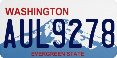 WA license plate AUL9278
