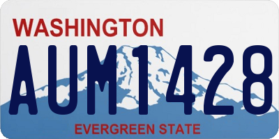 WA license plate AUM1428