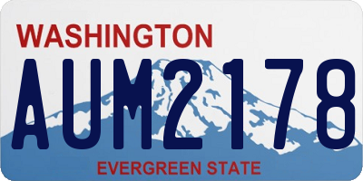 WA license plate AUM2178