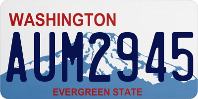 WA license plate AUM2945