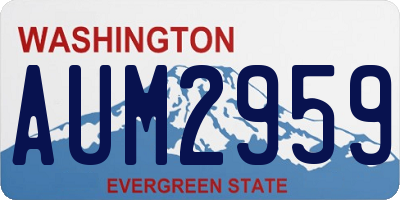 WA license plate AUM2959