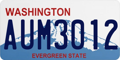 WA license plate AUM3012