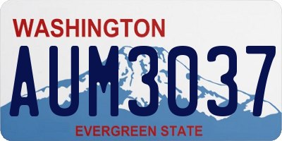WA license plate AUM3037