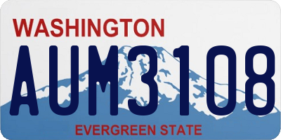 WA license plate AUM3108