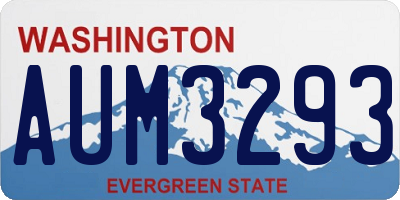 WA license plate AUM3293