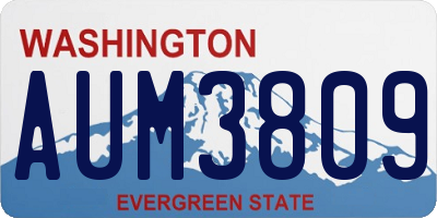 WA license plate AUM3809