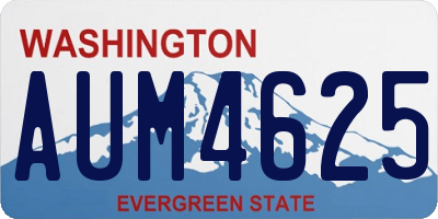 WA license plate AUM4625