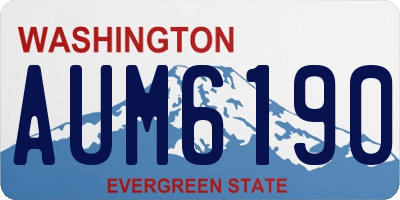 WA license plate AUM6190