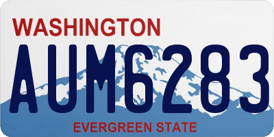 WA license plate AUM6283