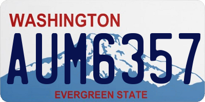 WA license plate AUM6357