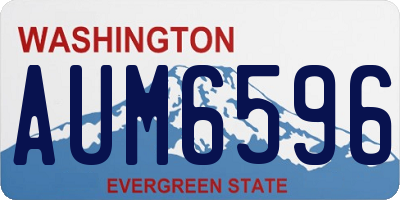 WA license plate AUM6596