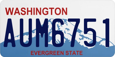 WA license plate AUM6751