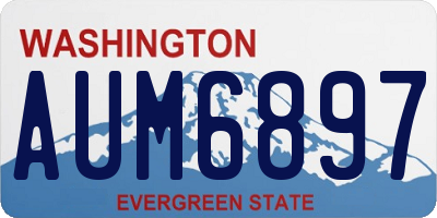 WA license plate AUM6897