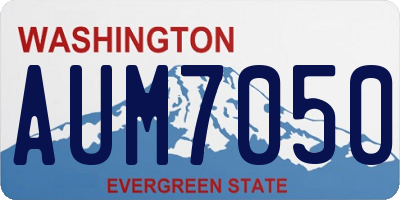WA license plate AUM7050