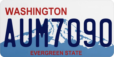 WA license plate AUM7090