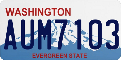 WA license plate AUM7103