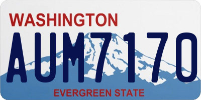 WA license plate AUM7170