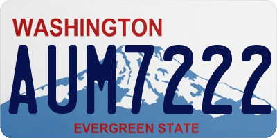 WA license plate AUM7222