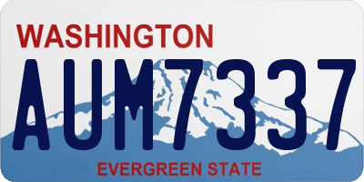WA license plate AUM7337