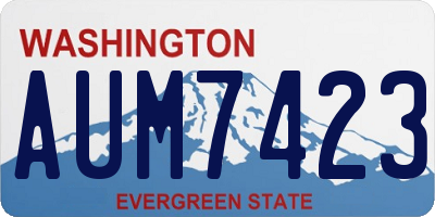 WA license plate AUM7423