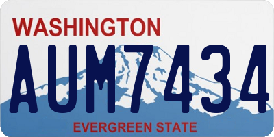 WA license plate AUM7434