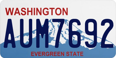 WA license plate AUM7692