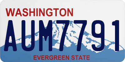 WA license plate AUM7791