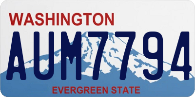WA license plate AUM7794