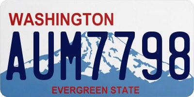 WA license plate AUM7798