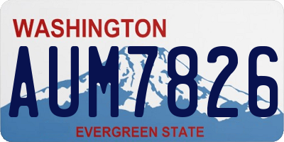 WA license plate AUM7826