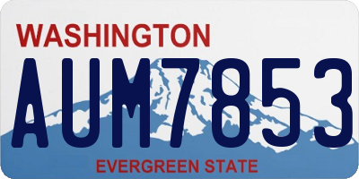 WA license plate AUM7853