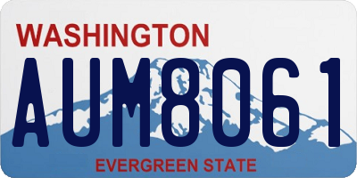 WA license plate AUM8061