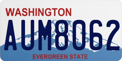 WA license plate AUM8062