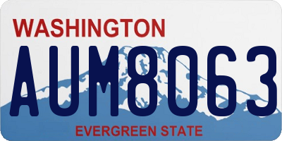 WA license plate AUM8063