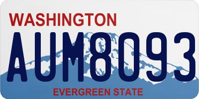 WA license plate AUM8093