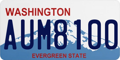 WA license plate AUM8100