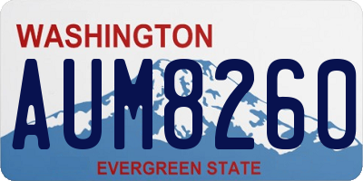 WA license plate AUM8260